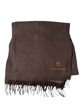Vintage Mila Schon Embroidery Logo Scarf Muffler